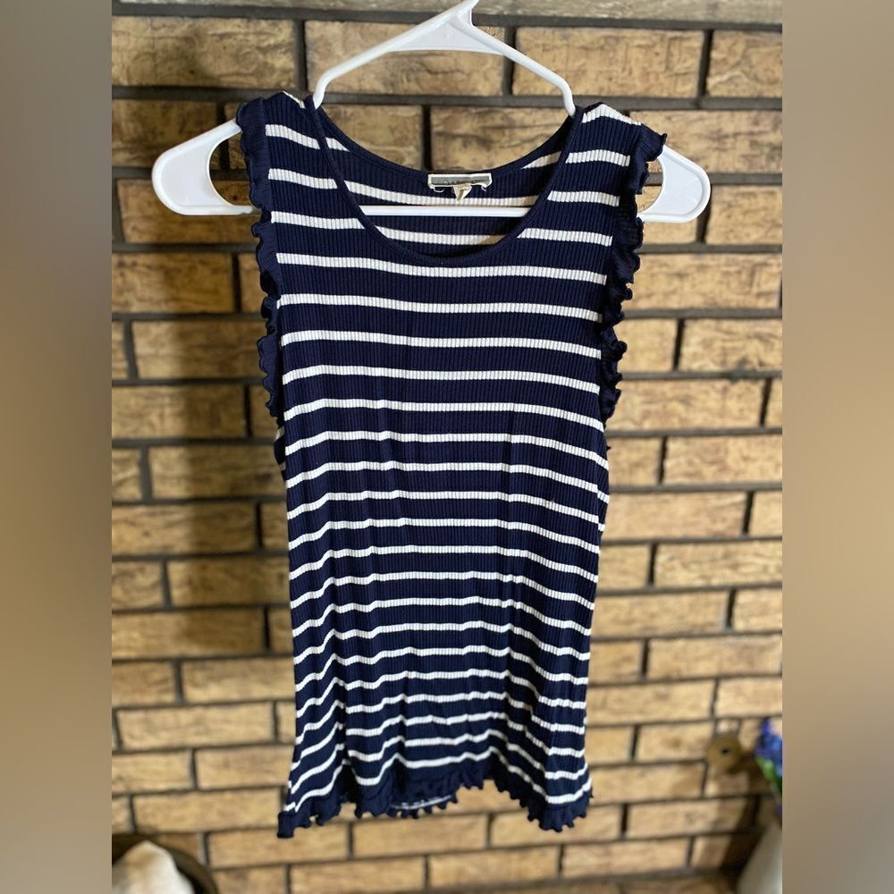 Blue white striped tank top Pleione small‎
